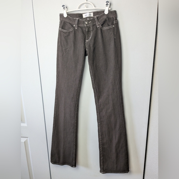 HABITUAL Made In USA Flare Low Waist Jeans Brown Color Y2k Style Size 25 - Picture 1 of 12